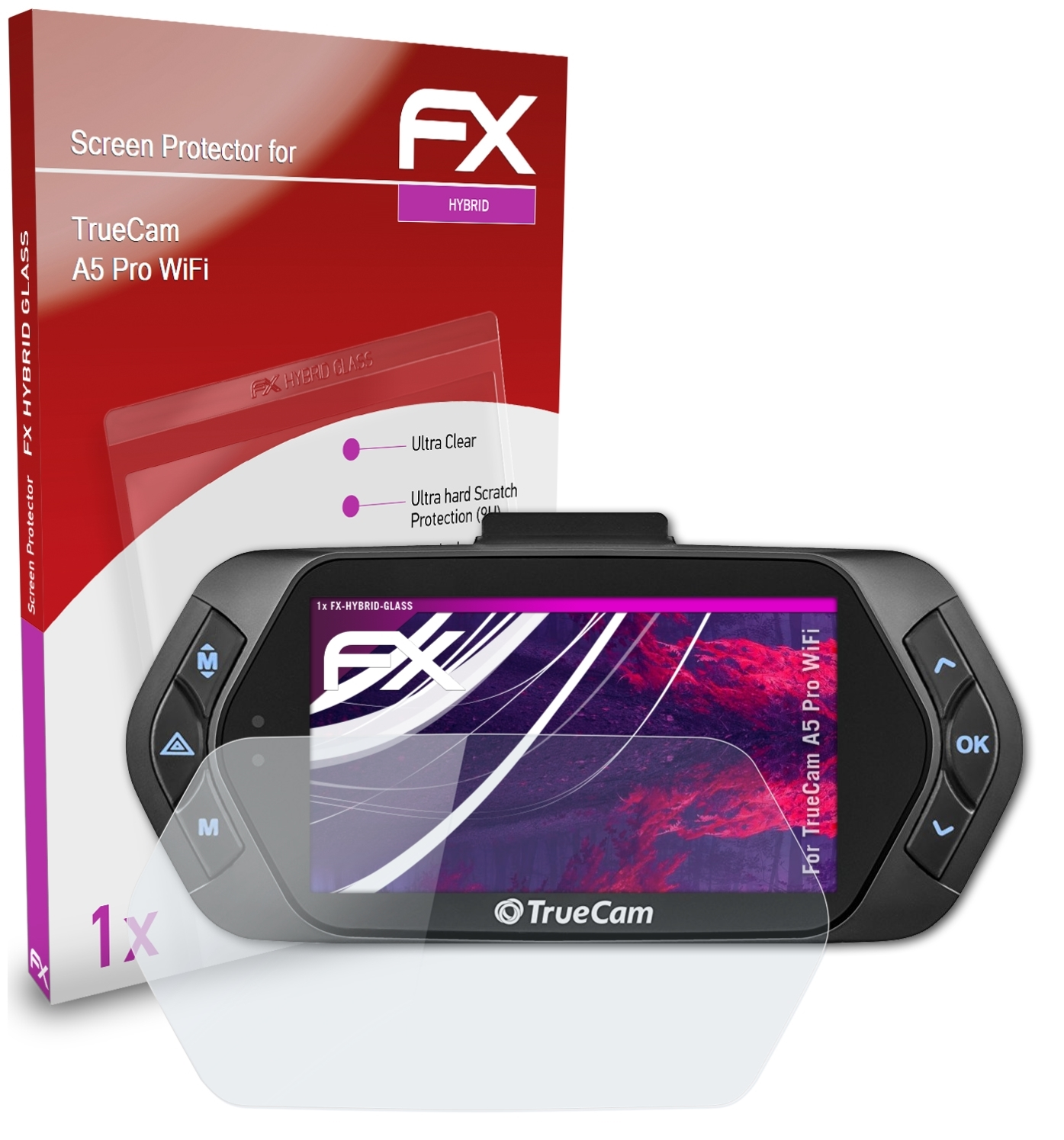 ATFOLIX FX-Hybrid-Glass Pro A5 Schutzglas(für TrueCam WiFi)
