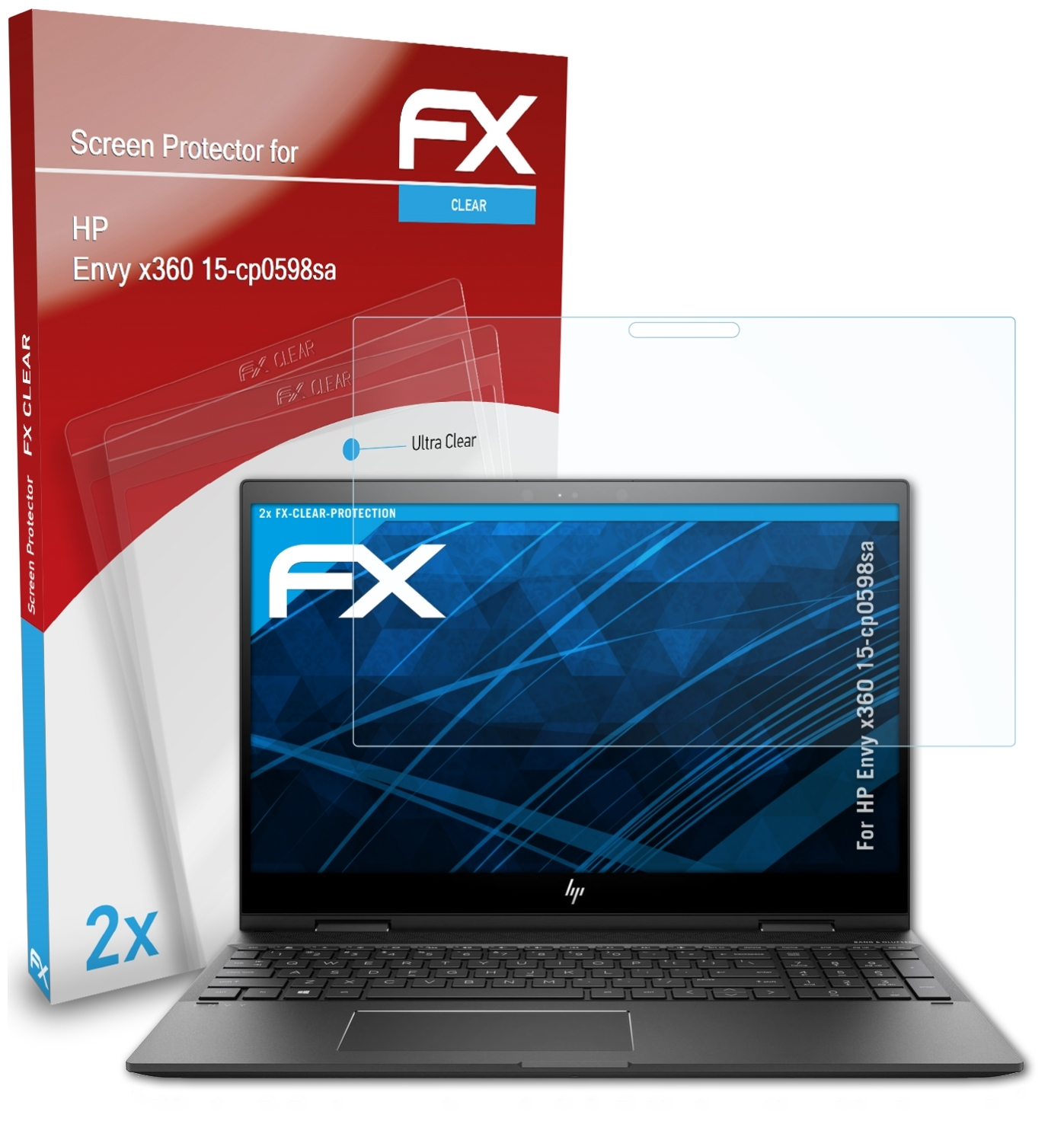 2x Displayschutz(für 15-cp0598sa) HP FX-Clear Envy ATFOLIX x360