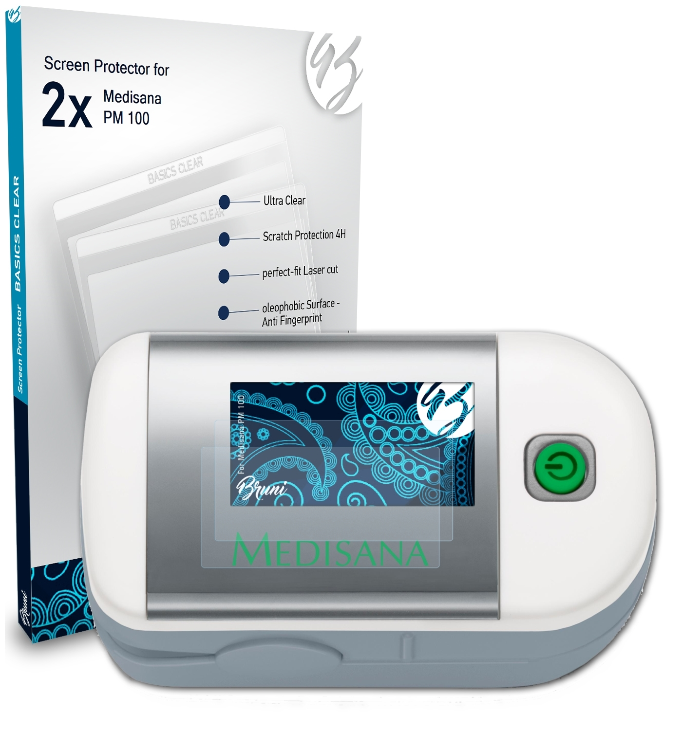 BRUNI PM 100) Medisana 2x Basics-Clear Schutzfolie(für