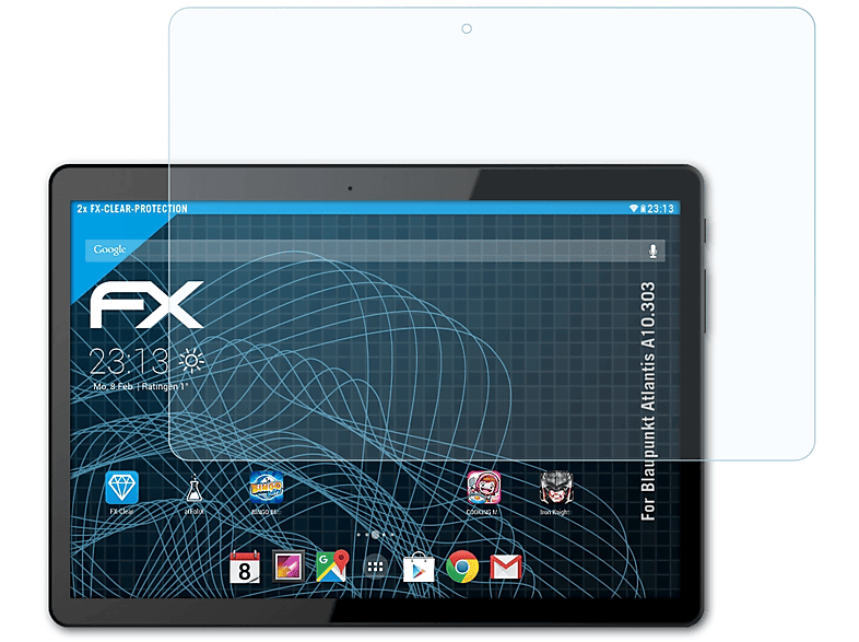 ATFOLIX 2x FX-Clear Displayschutz(für Blaupunkt Atlantis A10.303)