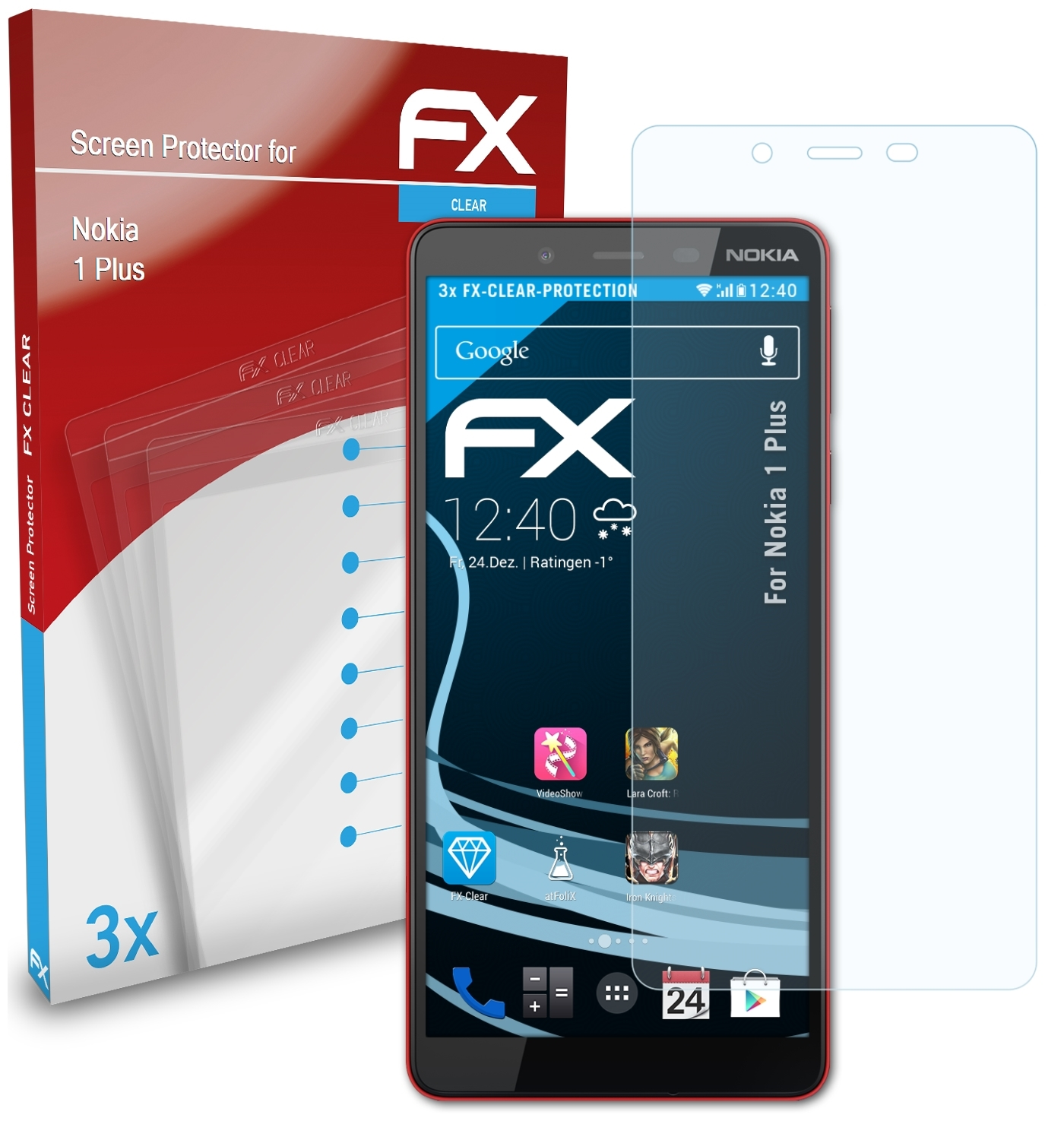 Nokia ATFOLIX 3x Plus) 1 Displayschutz(für FX-Clear