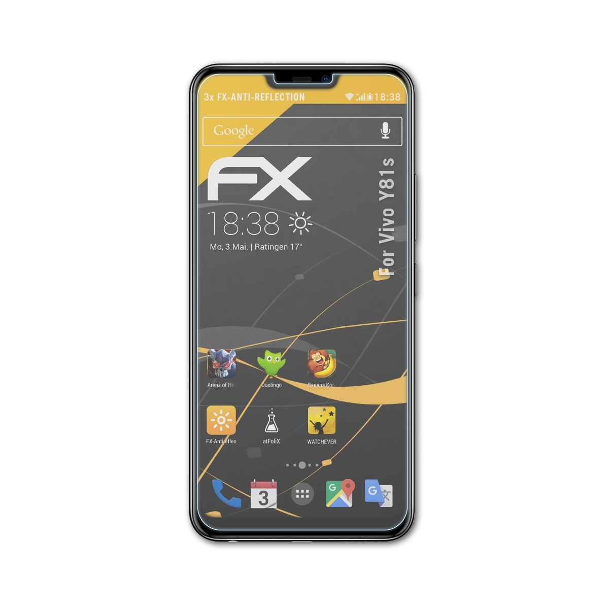ATFOLIX 3x FX-Antireflex Displayschutz(für Y81s) Vivo
