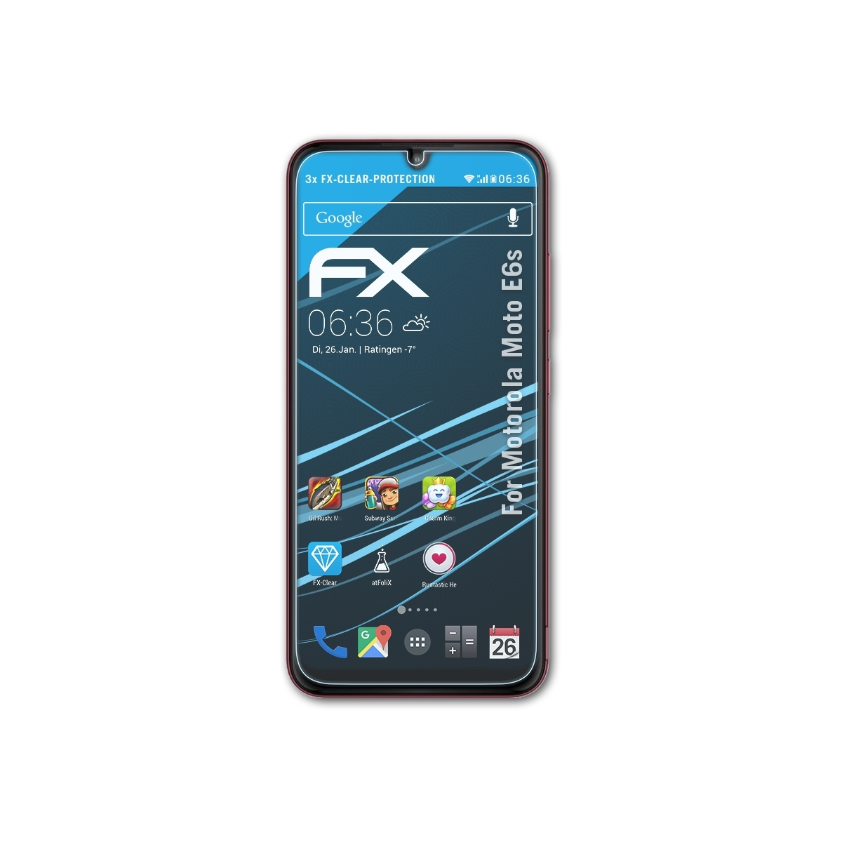 ATFOLIX 3x FX-Clear Motorola Moto E6s) Displayschutz(für