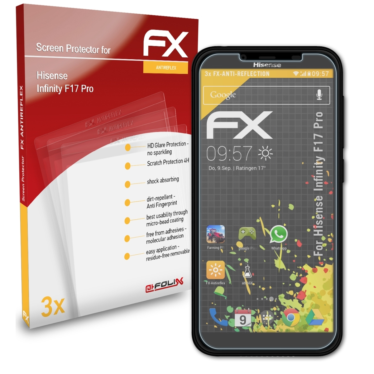 Displayschutz(für ATFOLIX Hisense Pro) F17 FX-Antireflex Infinity 3x