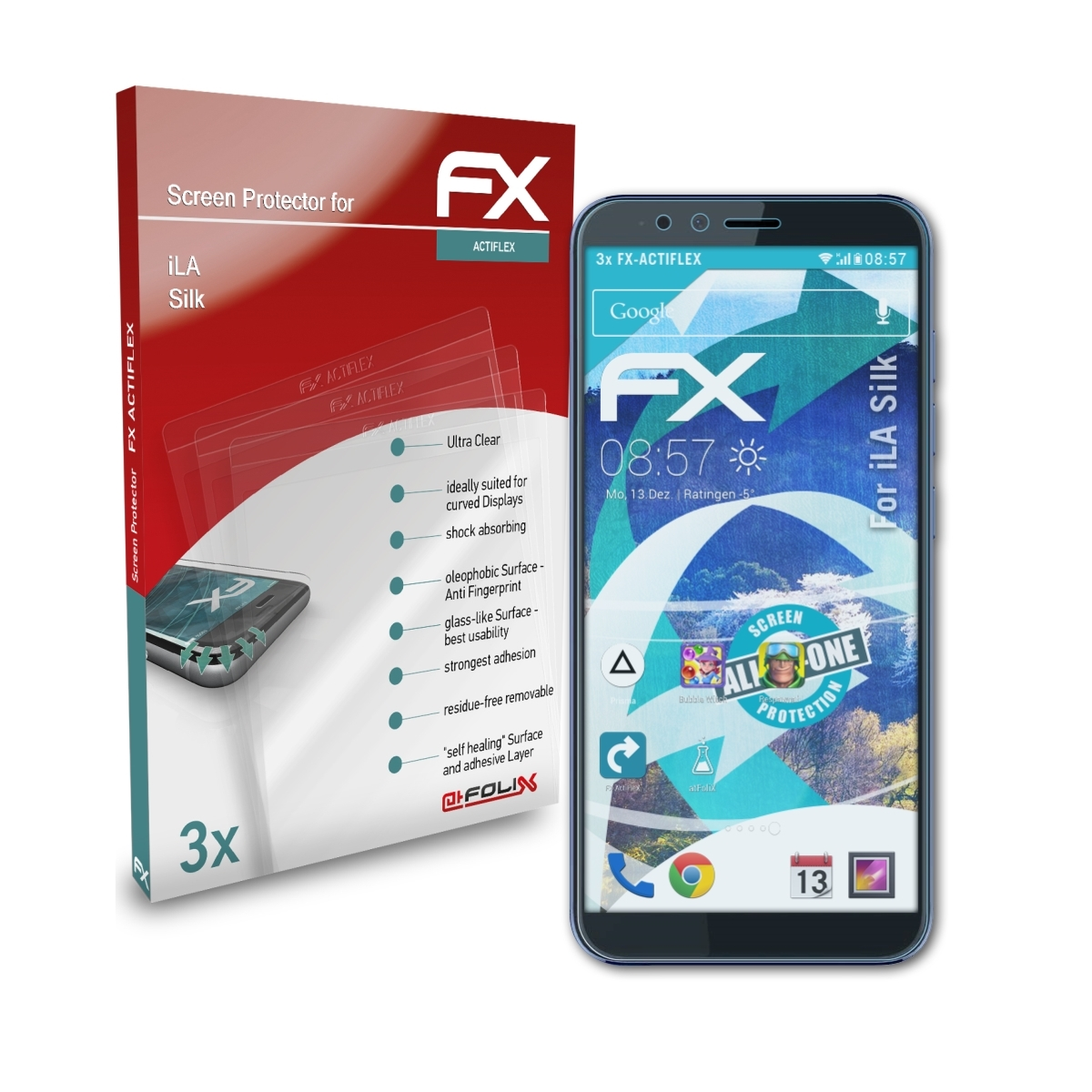 3x iLA ATFOLIX FX-ActiFleX Displayschutz(für Silk)