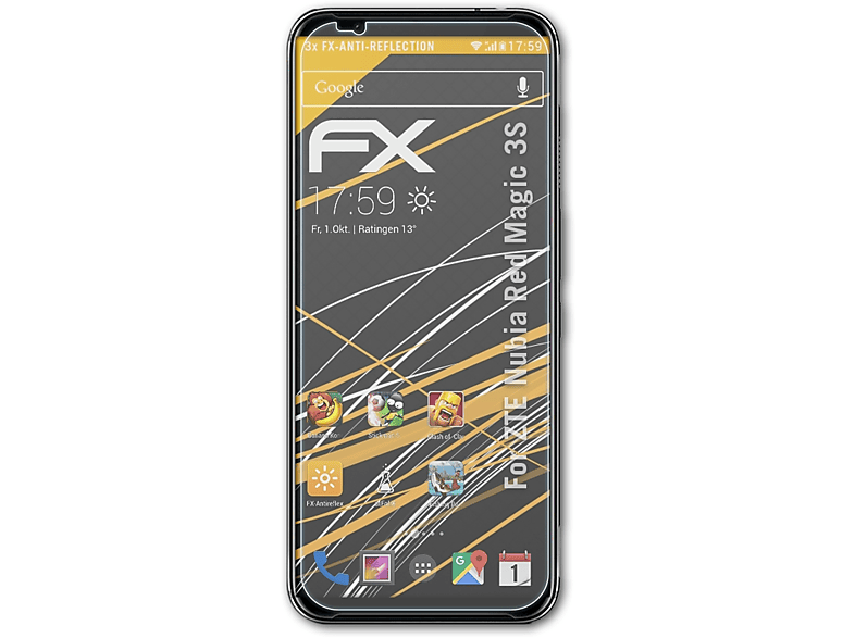 ATFOLIX 3x FX-Antireflex Displayschutz(für ZTE Nubia Red Magic 3S)