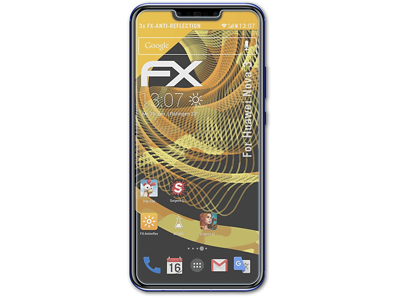ATFOLIX 3x FX-Antireflex Displayschutz(für Huawei Nova 3) | Displayschutzfolien & Gläser
