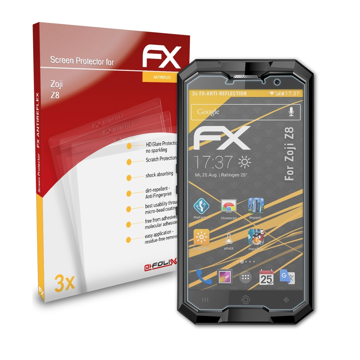 ATFOLIX 3x Zoji Z8) FX-Antireflex Displayschutz(für