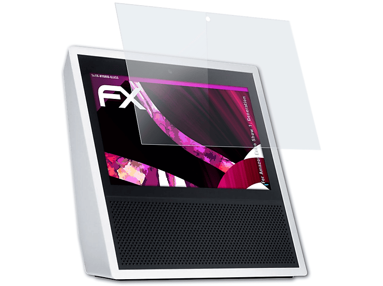 ATFOLIX FX-Hybrid-Glass Schutzglas(für Amazon Echo Show (1. Generation))
