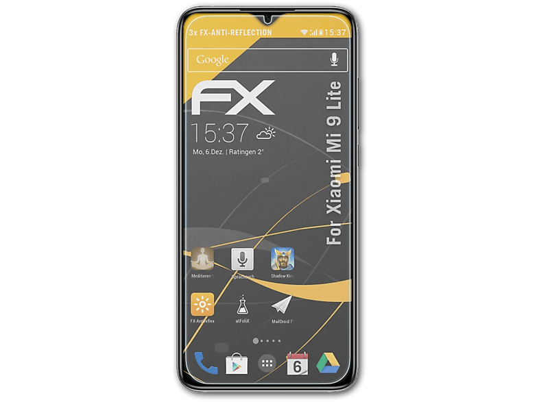 Displayschutz(für 9 3x Mi Lite) FX-Antireflex ATFOLIX Xiaomi