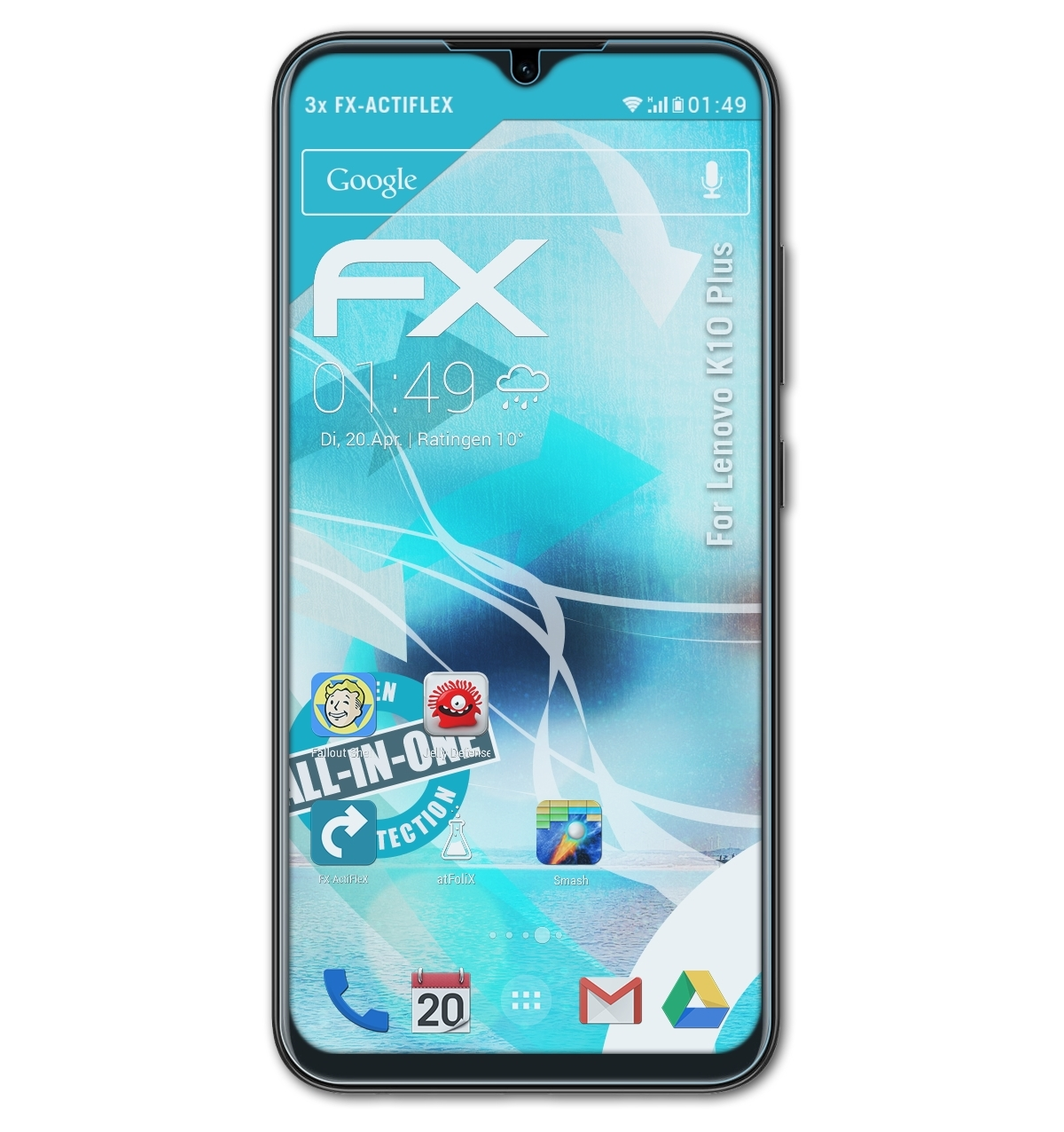 Plus) FX-ActiFleX ATFOLIX K10 Displayschutz(für 3x Lenovo
