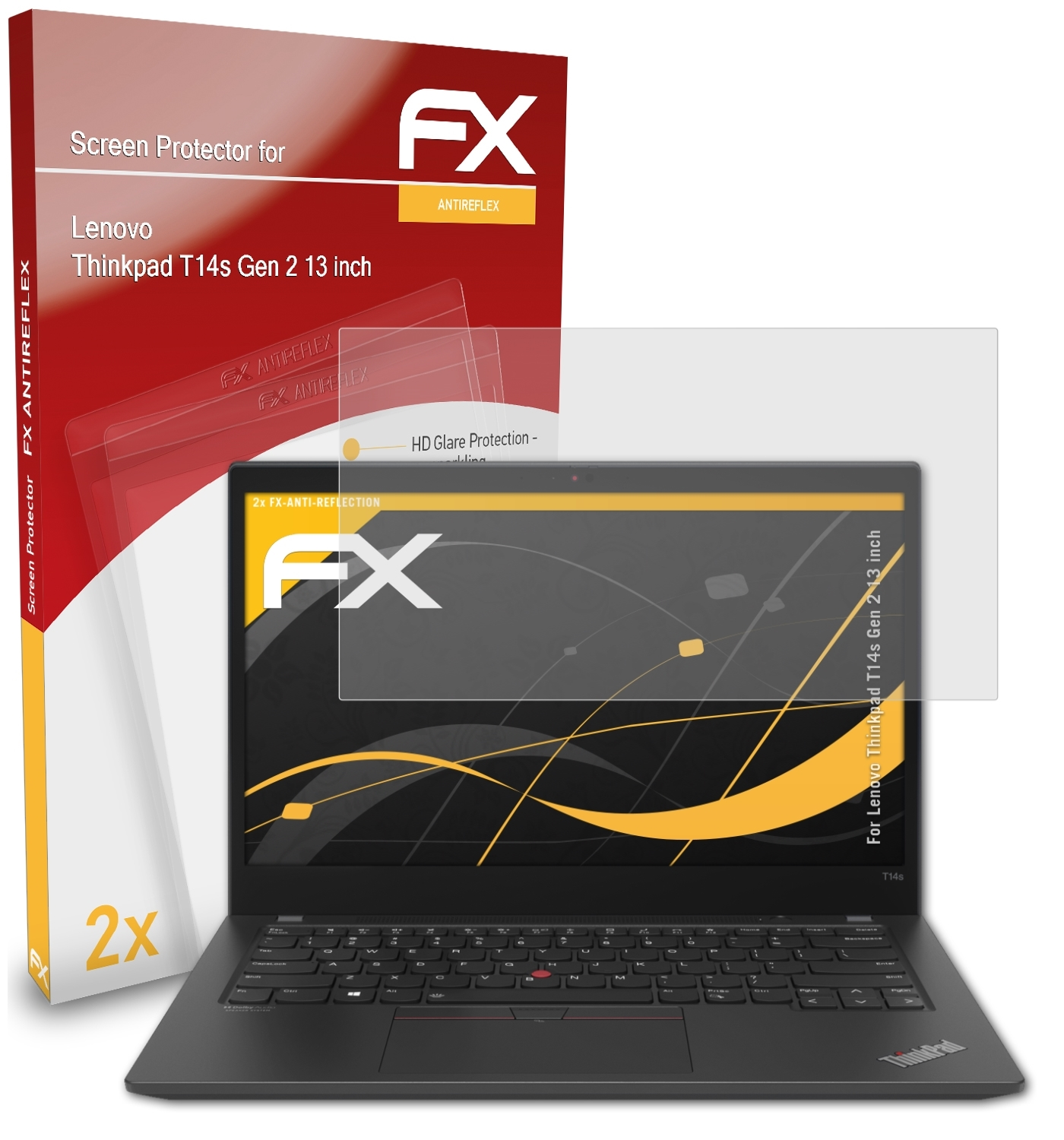 ATFOLIX 2x FX-Antireflex Gen (13 Displayschutz(für inch)) T14s 2 Lenovo Thinkpad