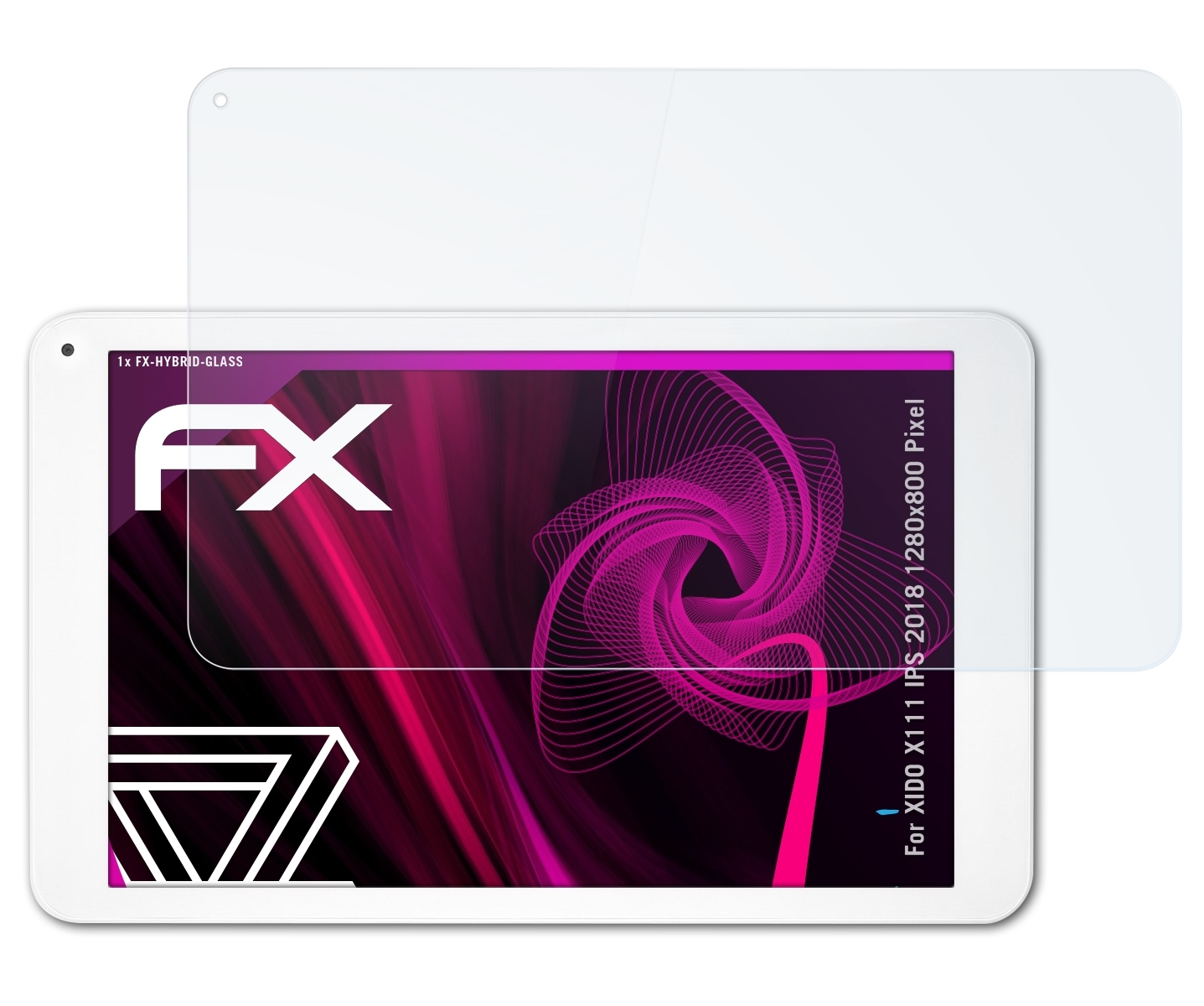 IPS X111 XIDO FX-Hybrid-Glass ATFOLIX Pixel)) (1280x800 Schutzglas(für 2018