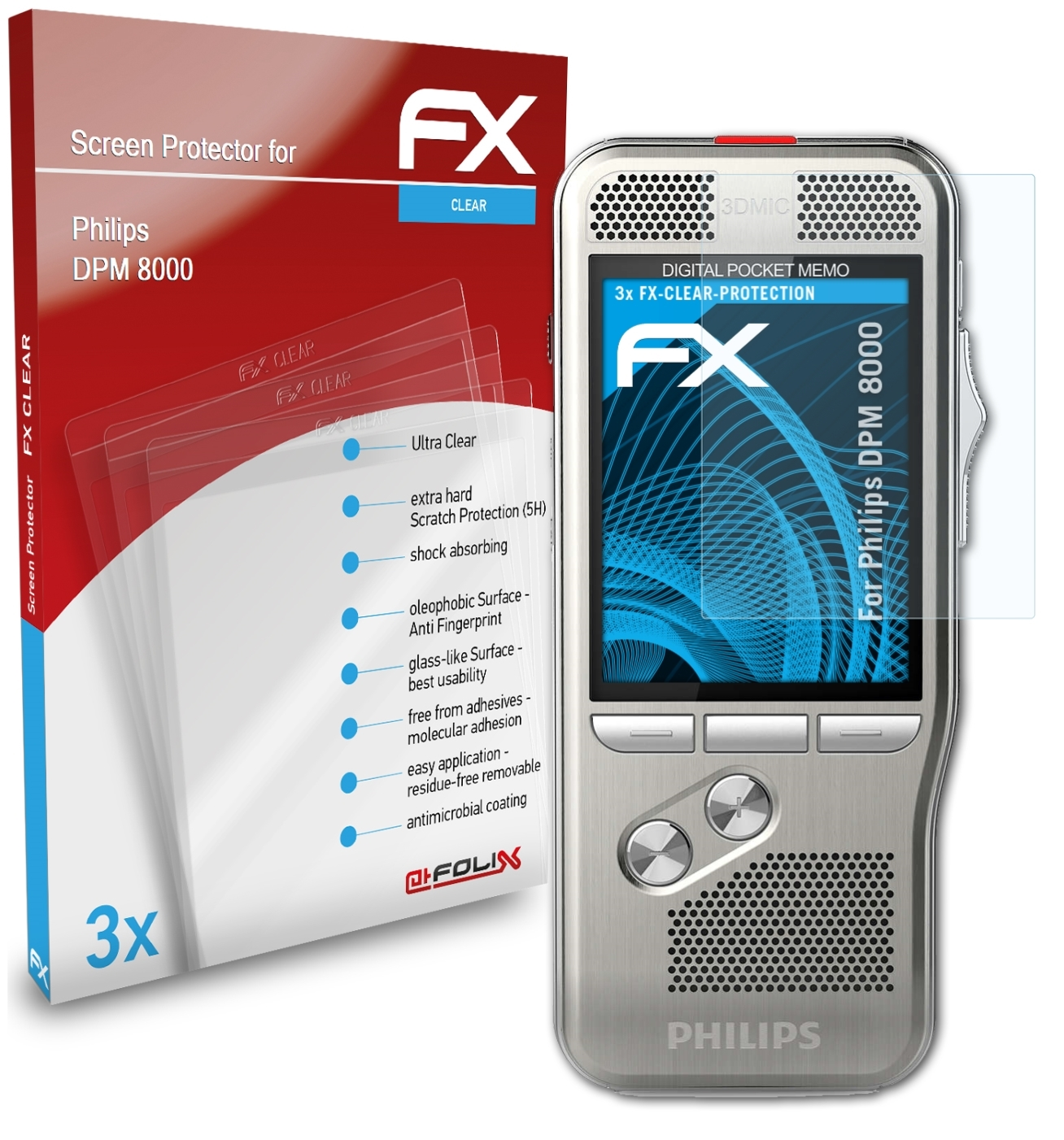 Philips ATFOLIX Displayschutz(für 8000) DPM FX-Clear 3x