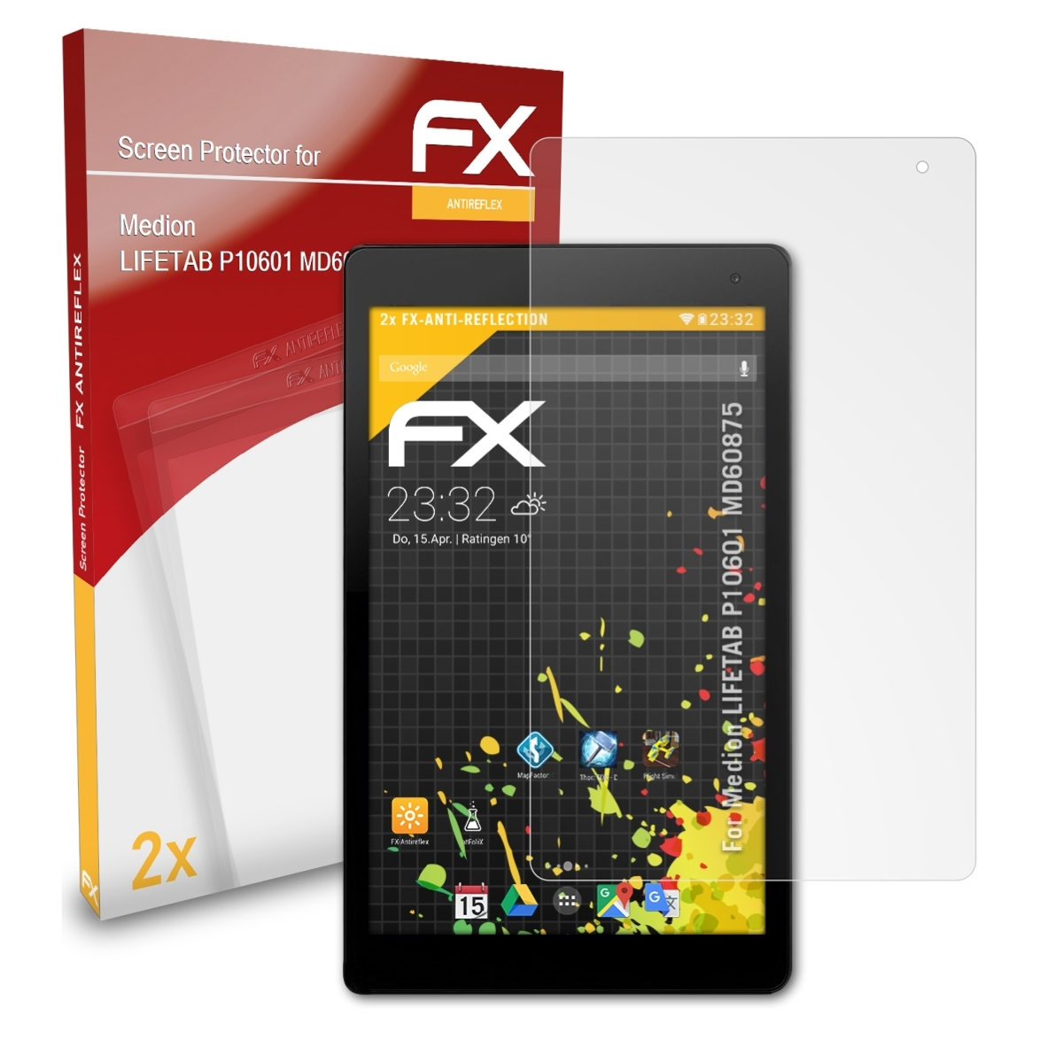 ATFOLIX 2x LIFETAB P10601 Medion (MD60875)) FX-Antireflex Displayschutz(für