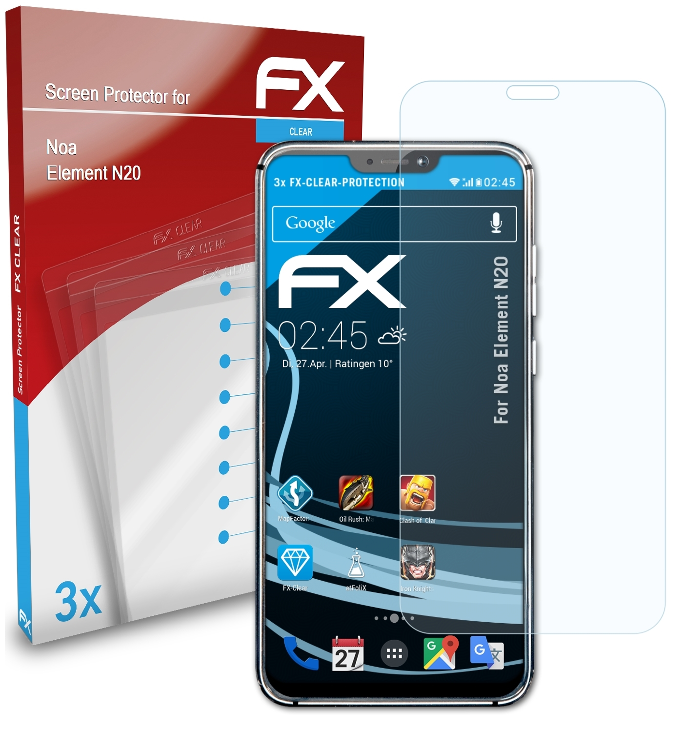 Displayschutz(für Noa ATFOLIX FX-Clear N20) 3x Element