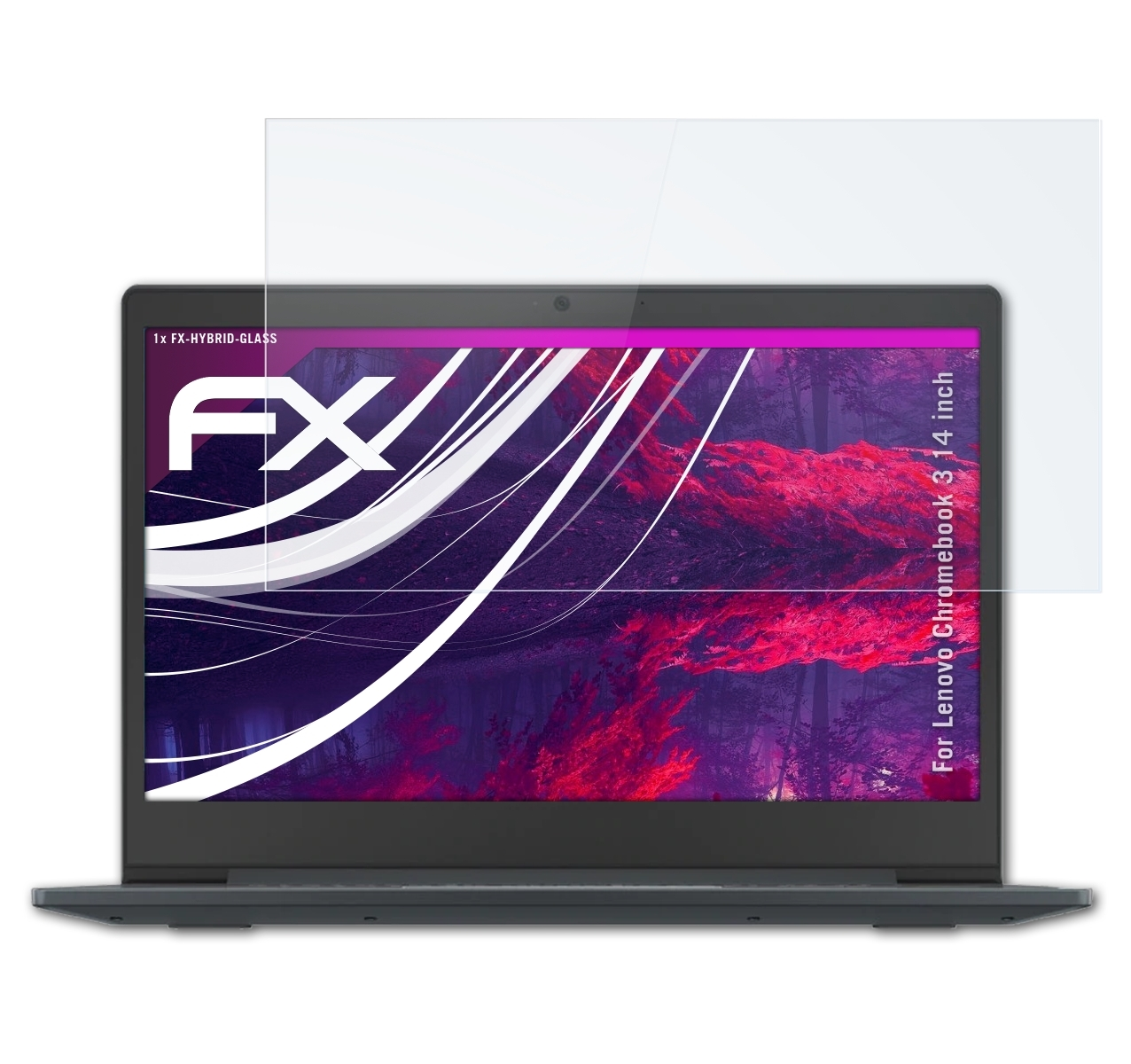 Schutzglas(für (14 3 Lenovo ATFOLIX inch)) FX-Hybrid-Glass Chromebook