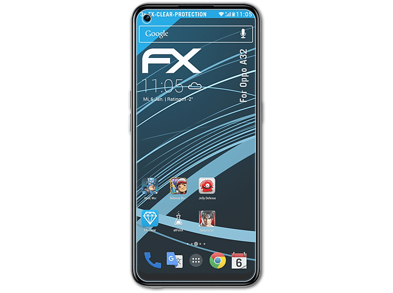 ATFOLIX 3x Displayschutz(für A32) FX-Clear Oppo