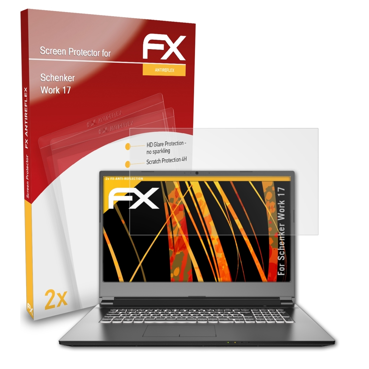 ATFOLIX 2x FX-Antireflex Displayschutz(für Schenker 17) Work