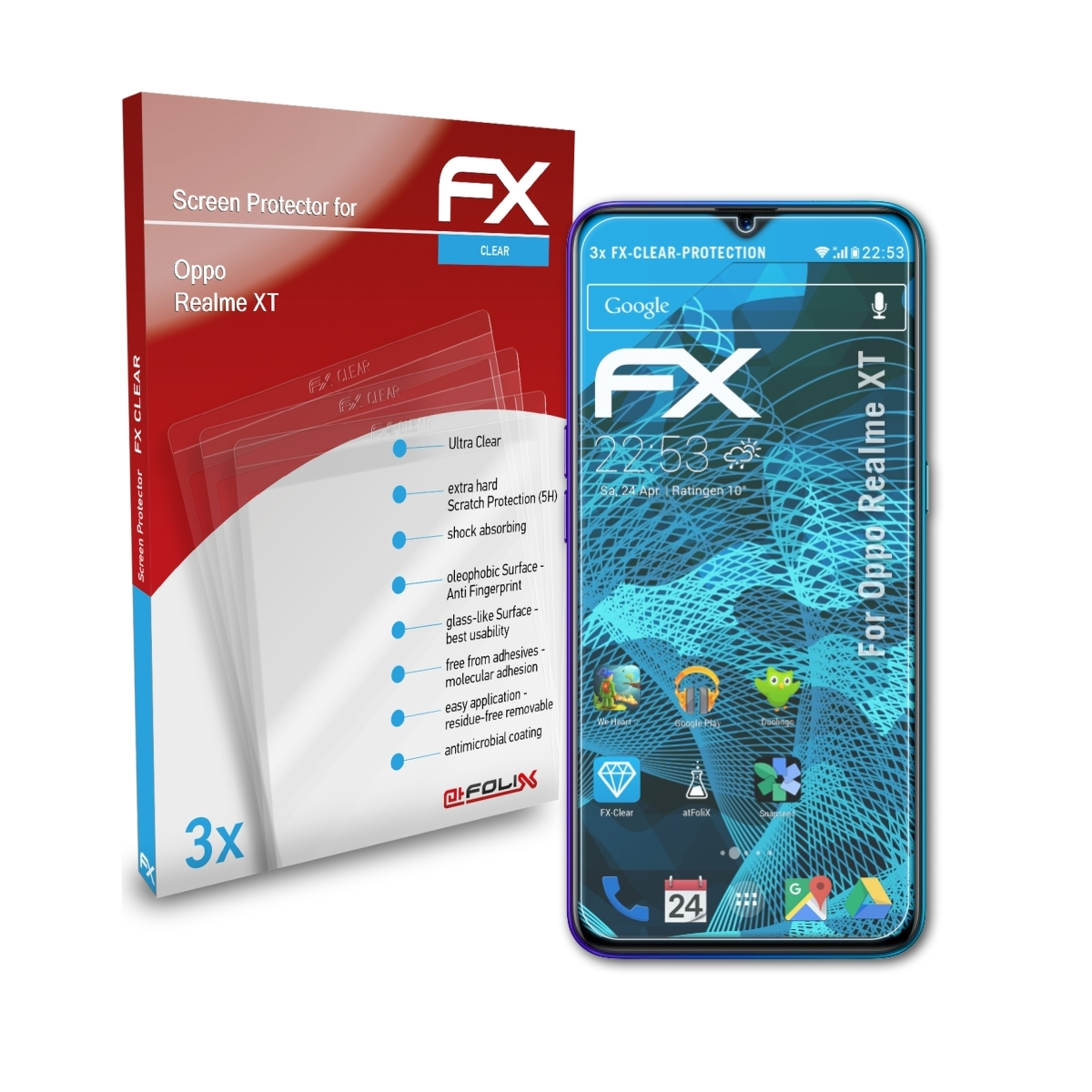 ATFOLIX 3x FX-Clear Realme Oppo XT) Displayschutz(für