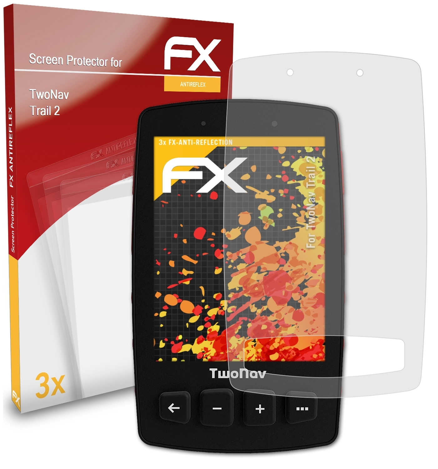 FX-Antireflex 2) ATFOLIX Trail 3x TwoNav Displayschutz(für