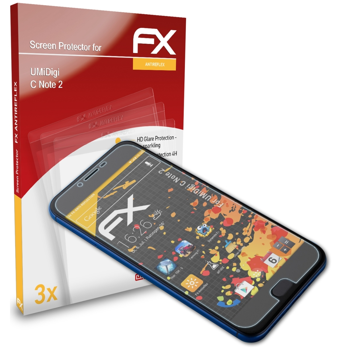 ATFOLIX 3x FX-Antireflex Displayschutz(für UMiDigi 2) Note C