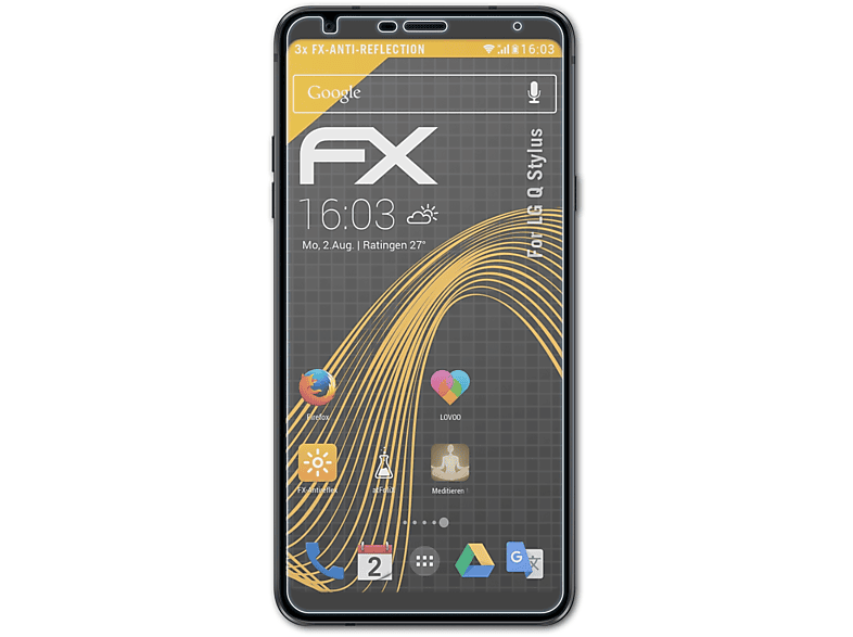 ATFOLIX 3x FX-Antireflex Displayschutz(für LG Q Stylus)