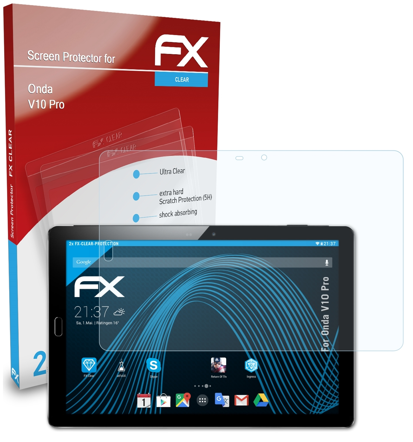 Onda Displayschutz(für 2x Pro) ATFOLIX V10 FX-Clear