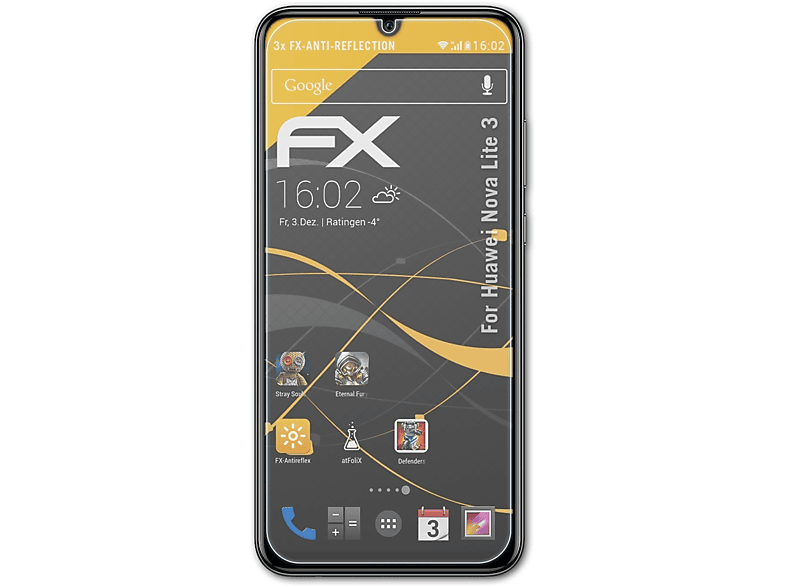 FX-Antireflex Lite Huawei ATFOLIX Displayschutz(für Nova 3x 3)