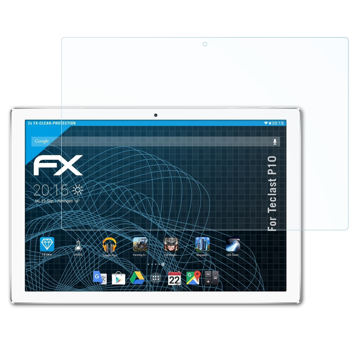 ATFOLIX FX-Clear Displayschutz(für P10) 2x Teclast