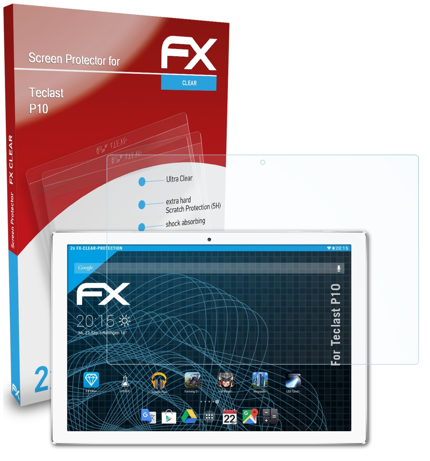 ATFOLIX 2x FX-Clear Teclast P10) Displayschutz(für