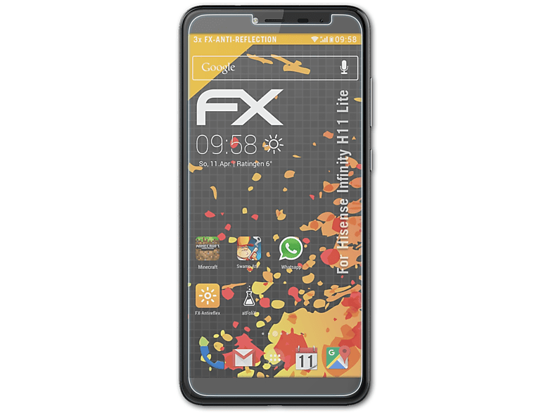 ATFOLIX 3x FX-Antireflex Displayschutz(für Hisense Lite) Infinity H11