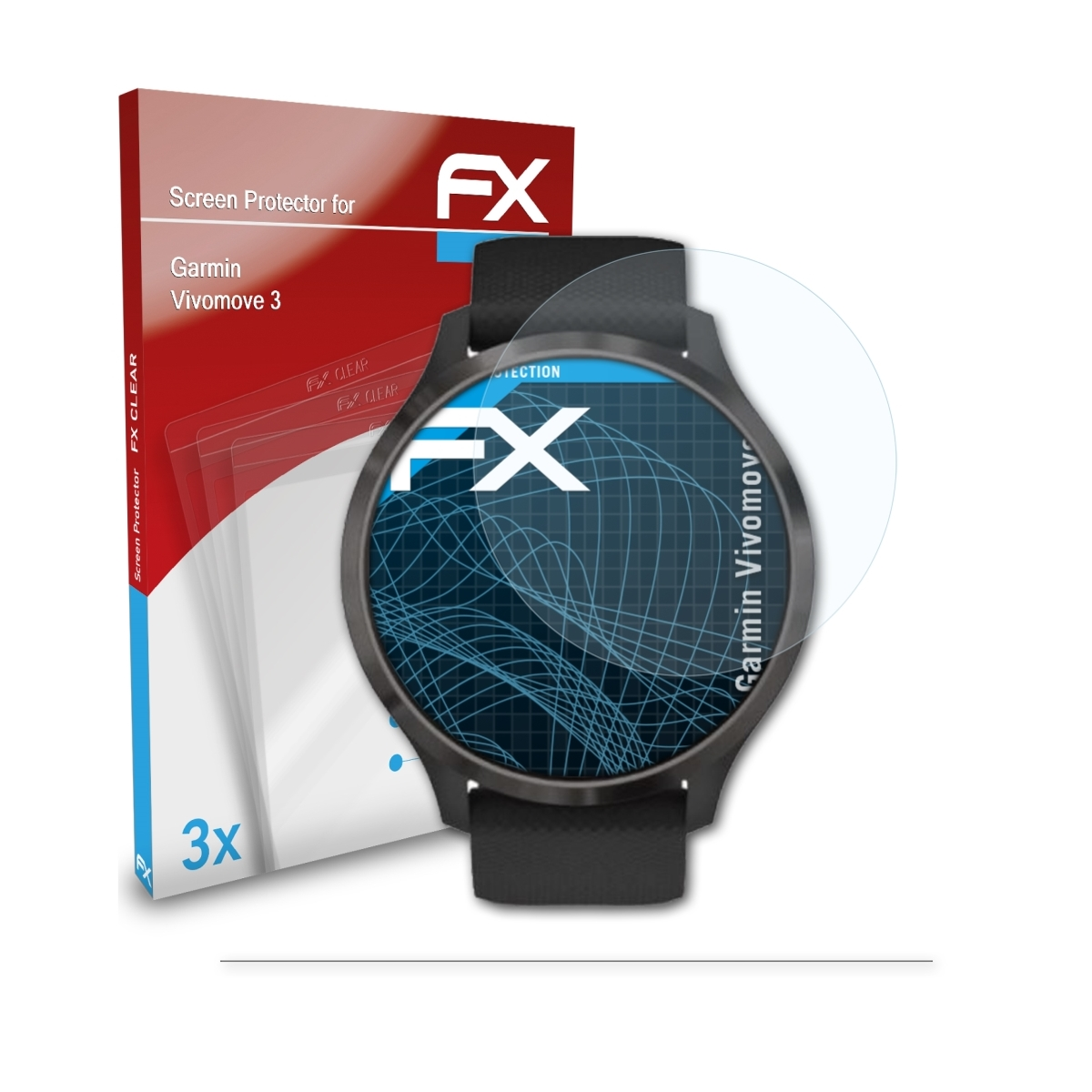 Garmin ATFOLIX 3x Vivomove FX-Clear Displayschutz(für 3)