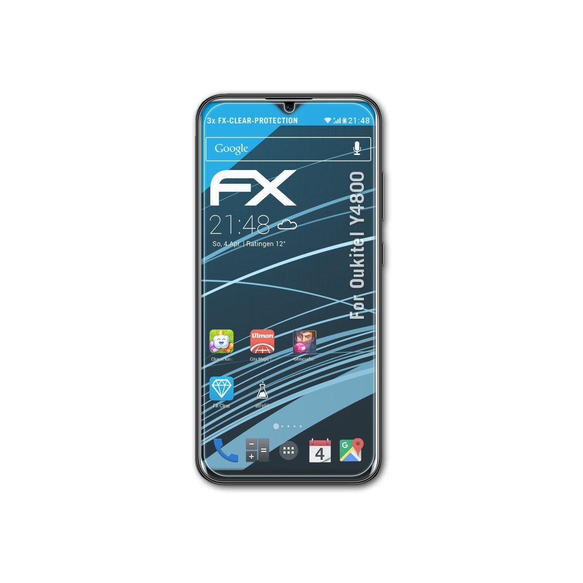 Oukitel FX-Clear Displayschutz(für Y4800) 3x ATFOLIX