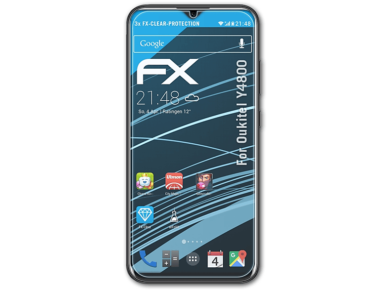 Oukitel FX-Clear Displayschutz(für Y4800) 3x ATFOLIX