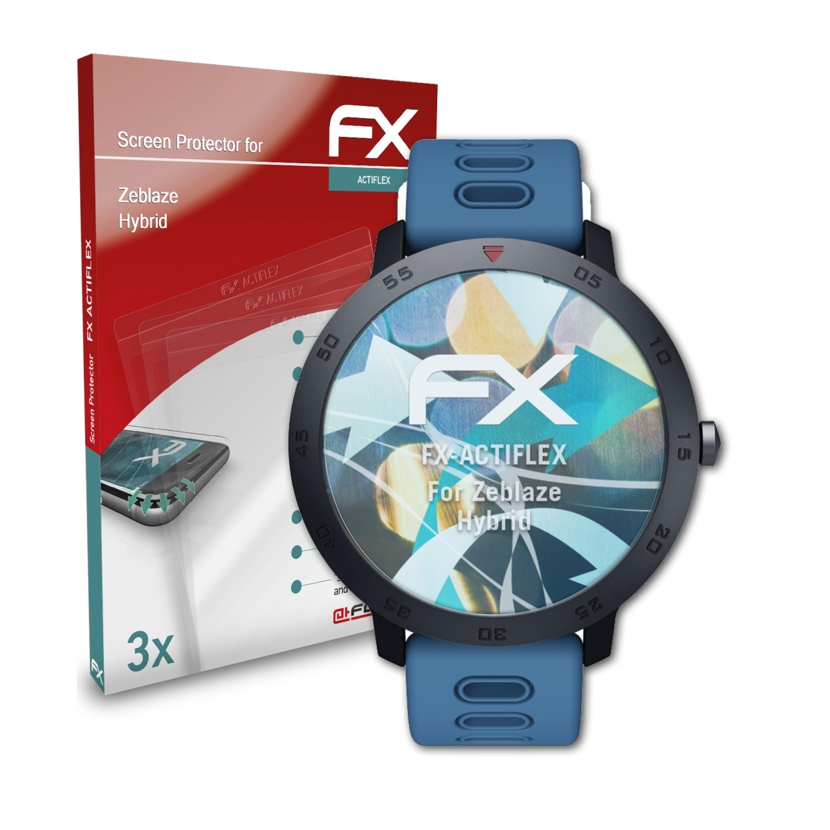 ATFOLIX 3x FX-ActiFleX Displayschutz(für Zeblaze Hybrid)