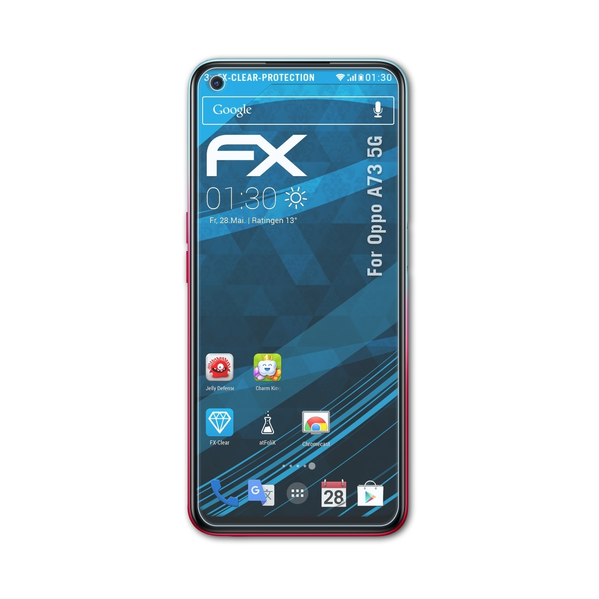 ATFOLIX 3x FX-Clear A73 5G) Displayschutz(für Oppo