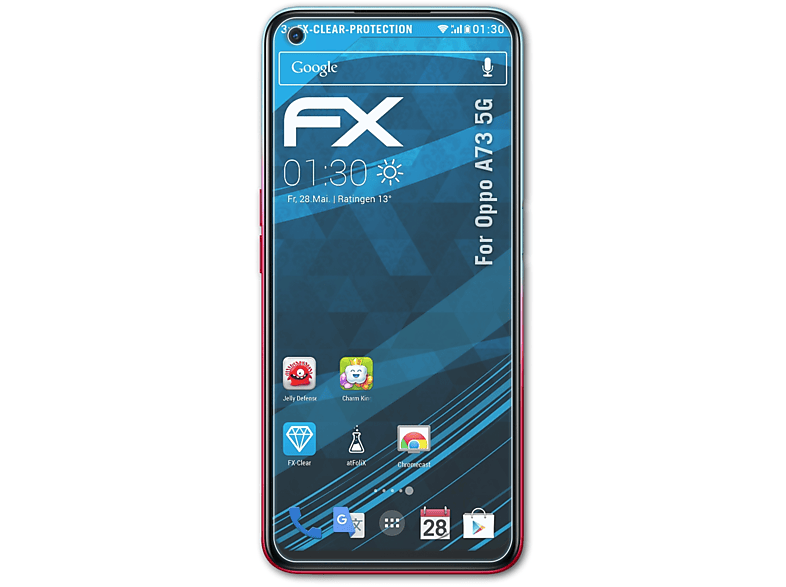 ATFOLIX 3x FX-Clear Displayschutz(für Oppo A73 5G)
