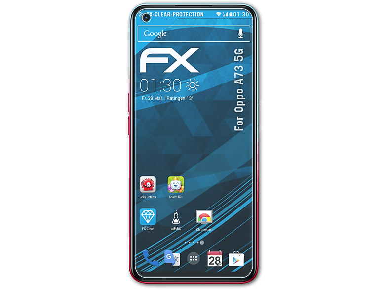 ATFOLIX 3x FX-Clear Displayschutz(für A73 Oppo 5G)