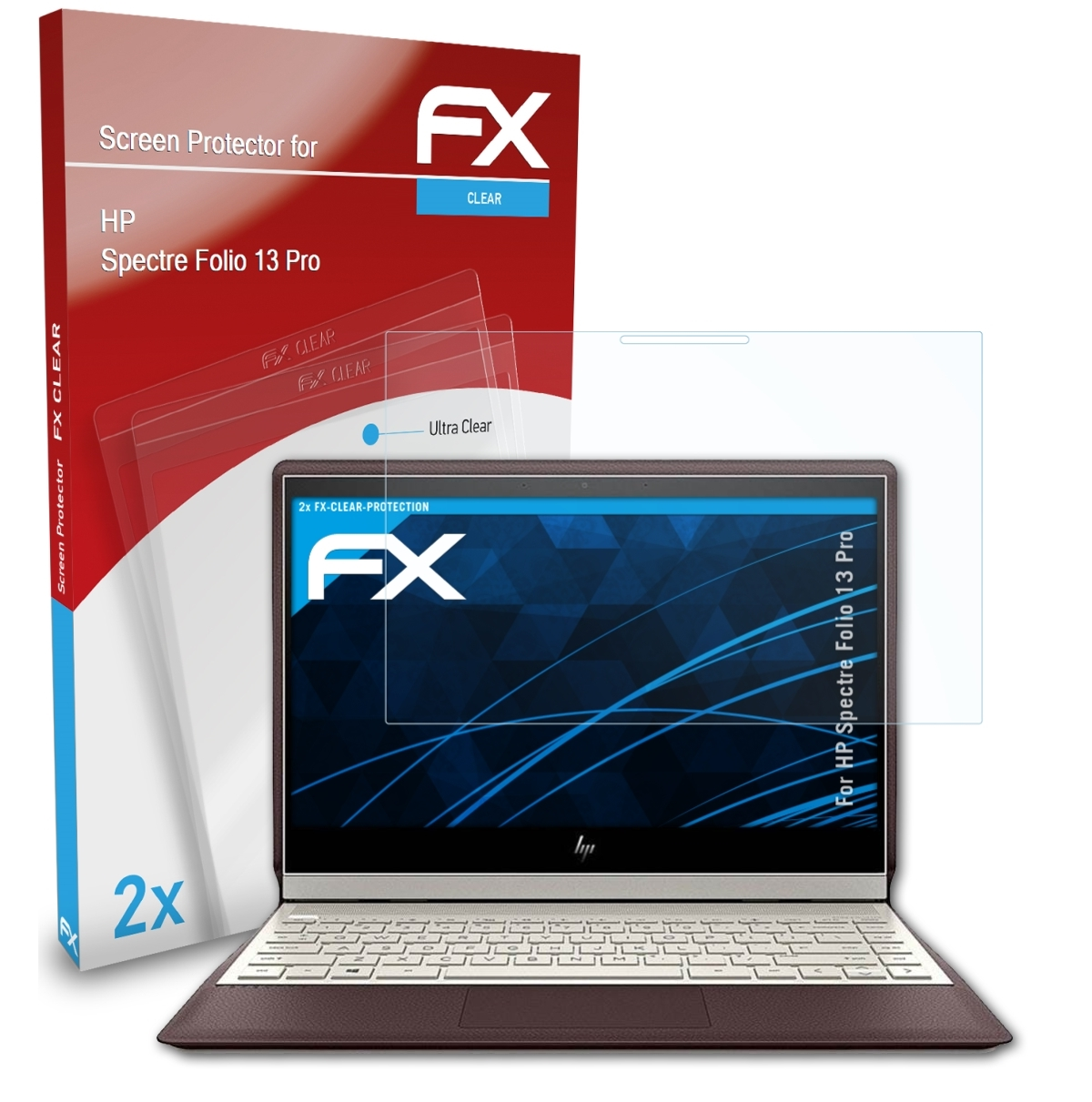 Folio Pro) HP 13 Spectre ATFOLIX FX-Clear Displayschutz(für 2x