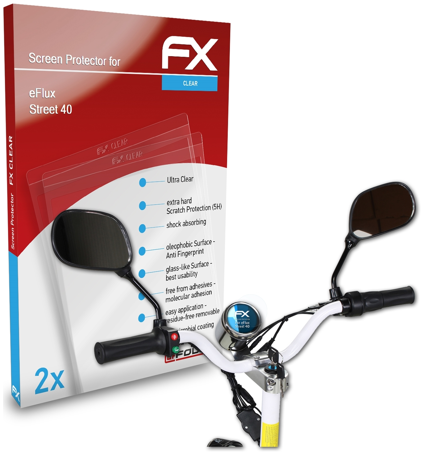 eFlux ATFOLIX FX-Clear Displayschutz(für 2x 40) Street