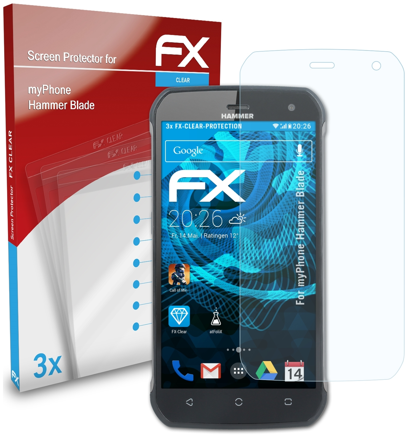 Displayschutz(für FX-Clear Blade) 3x Hammer myPhone ATFOLIX