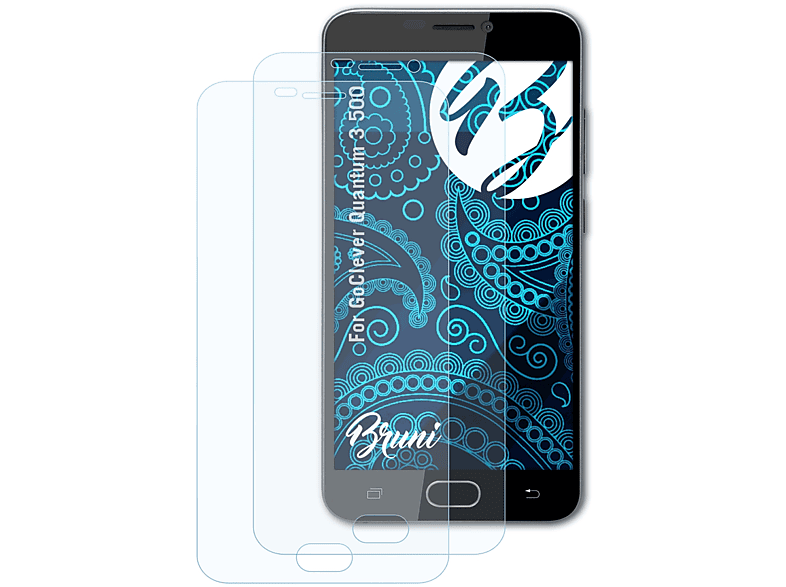BRUNI 2x Basics-Clear Schutzfolie(für GoClever Quantum 3 500)