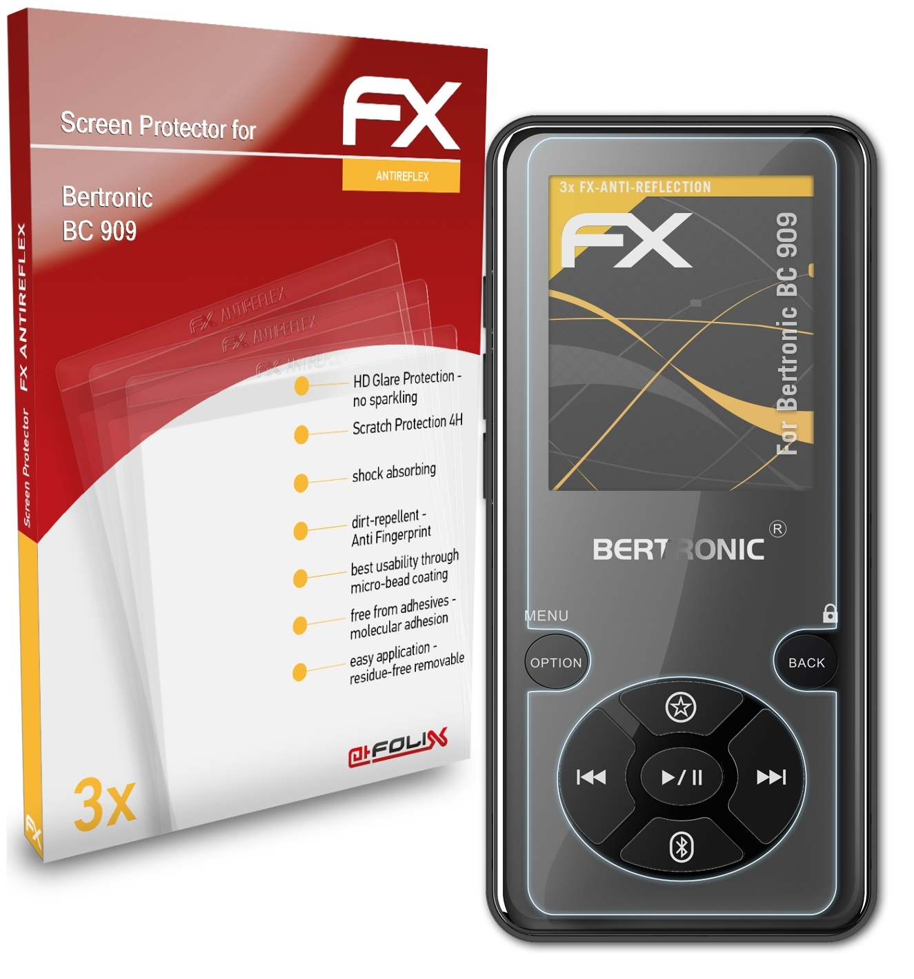 909) FX-Antireflex Displayschutz(für Bertronic BC ATFOLIX 3x