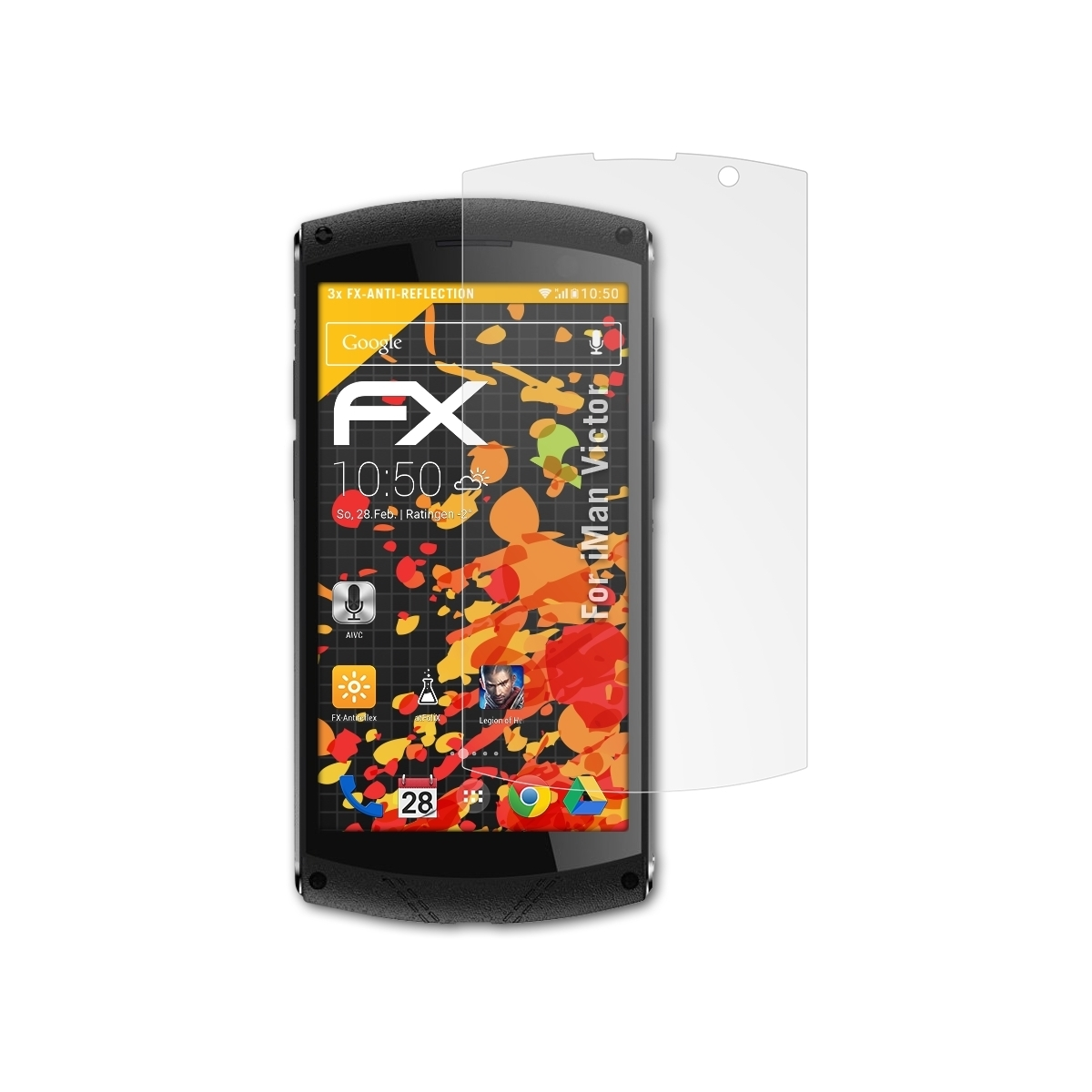 ATFOLIX 3x FX-Antireflex Displayschutz(für Victor) iMan