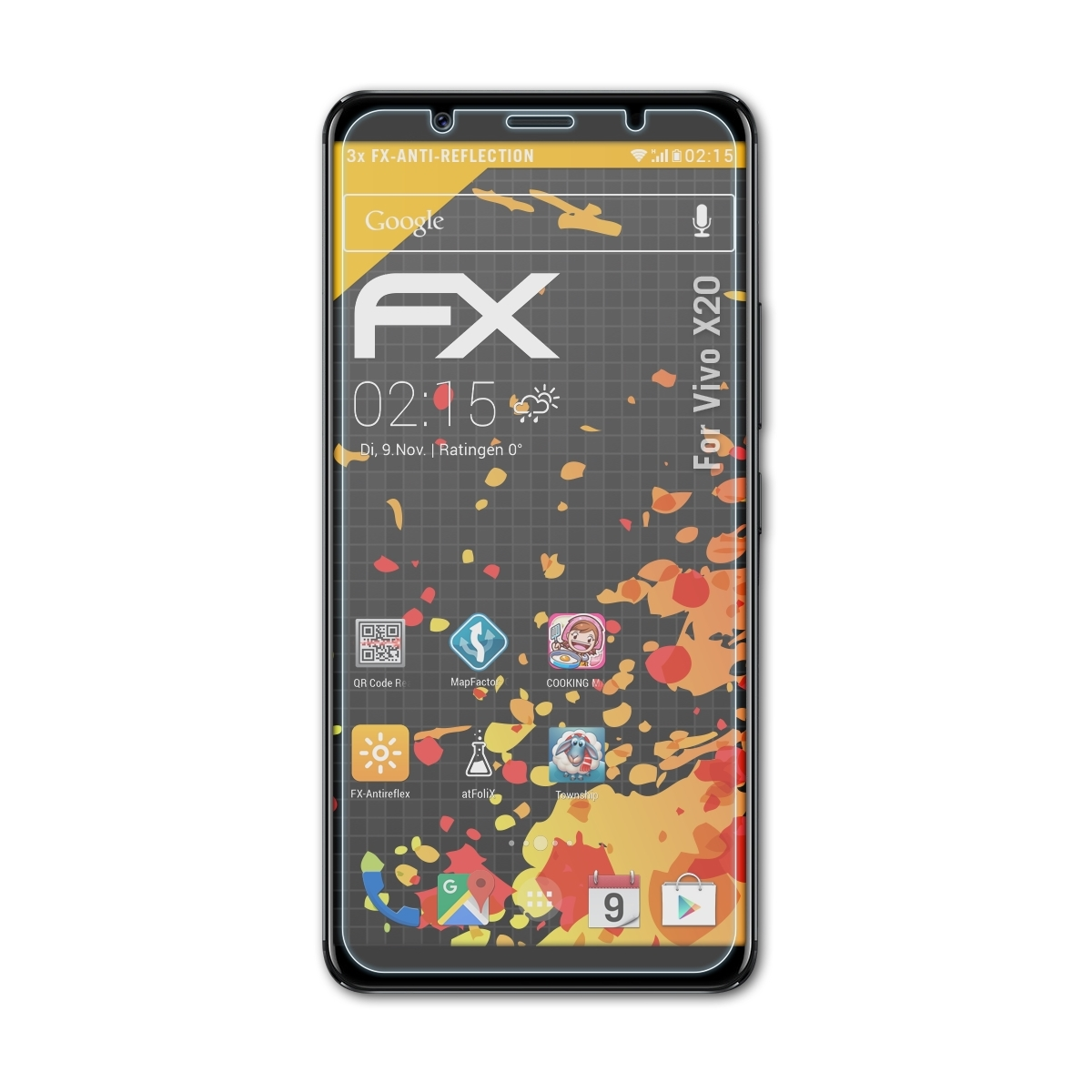 ATFOLIX 3x FX-Antireflex Displayschutz(für X20) Vivo