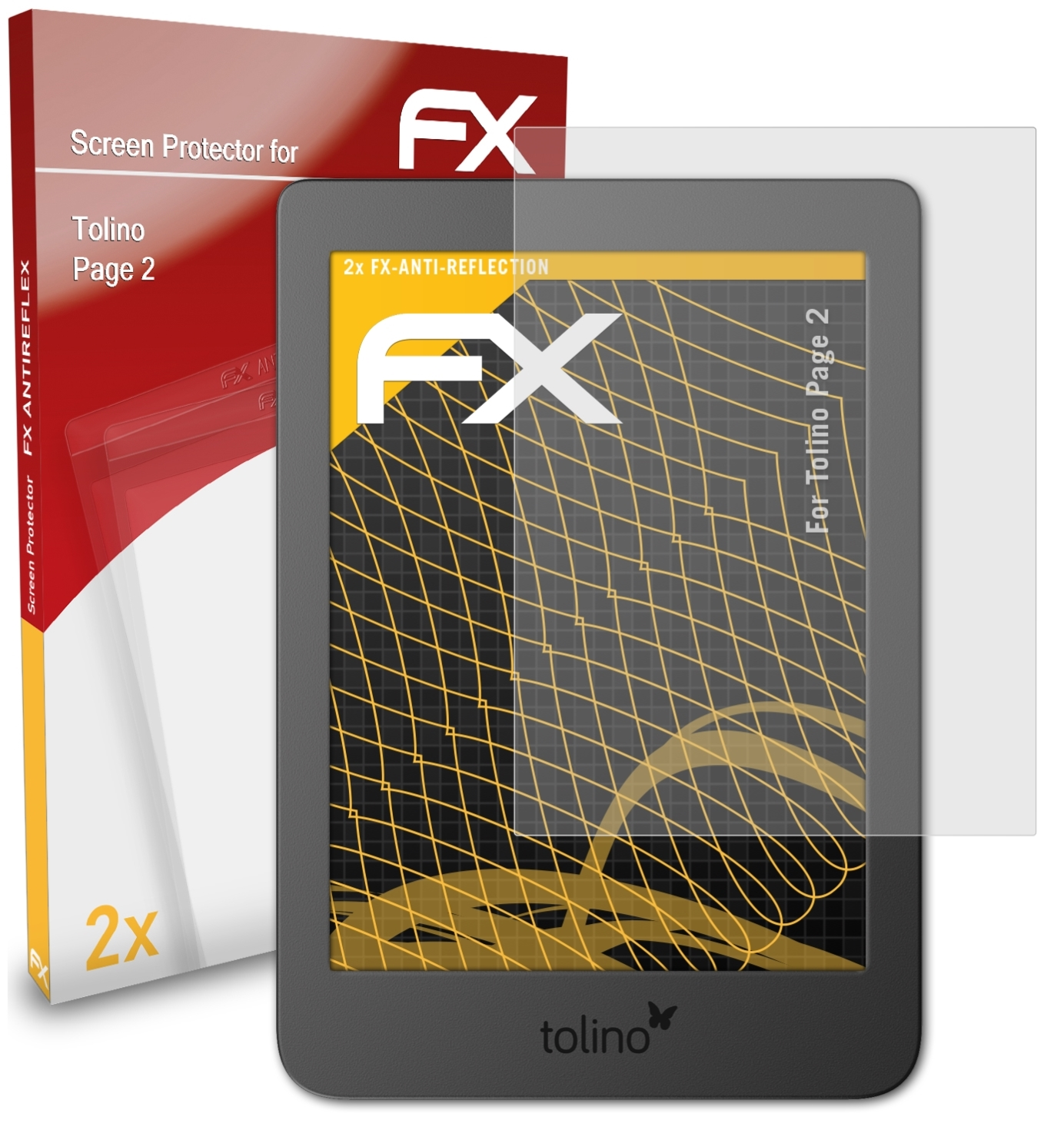 2x ATFOLIX Displayschutz(für Page Tolino 2) FX-Antireflex