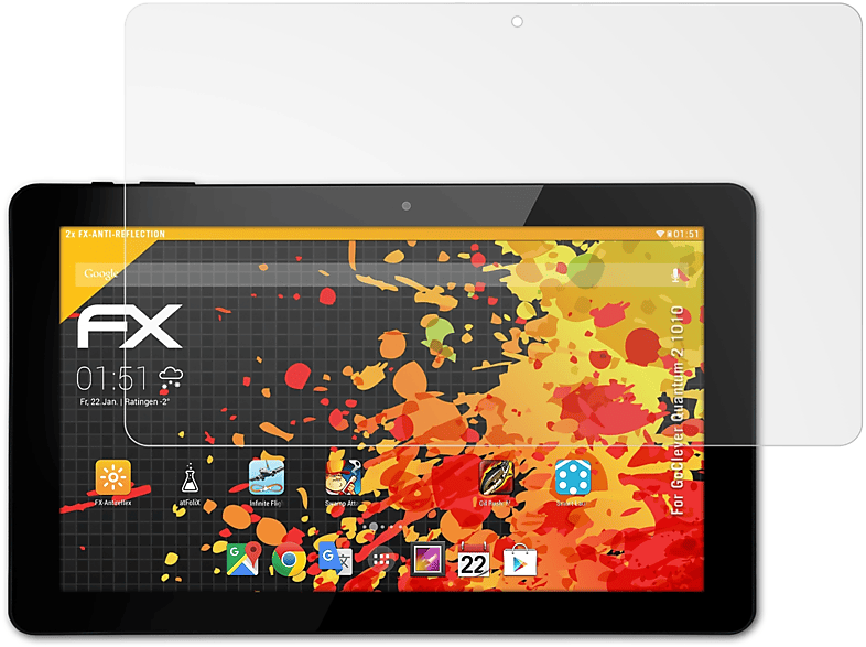 ATFOLIX 2x FX-Antireflex 2 Quantum Displayschutz(für GoClever 1010)