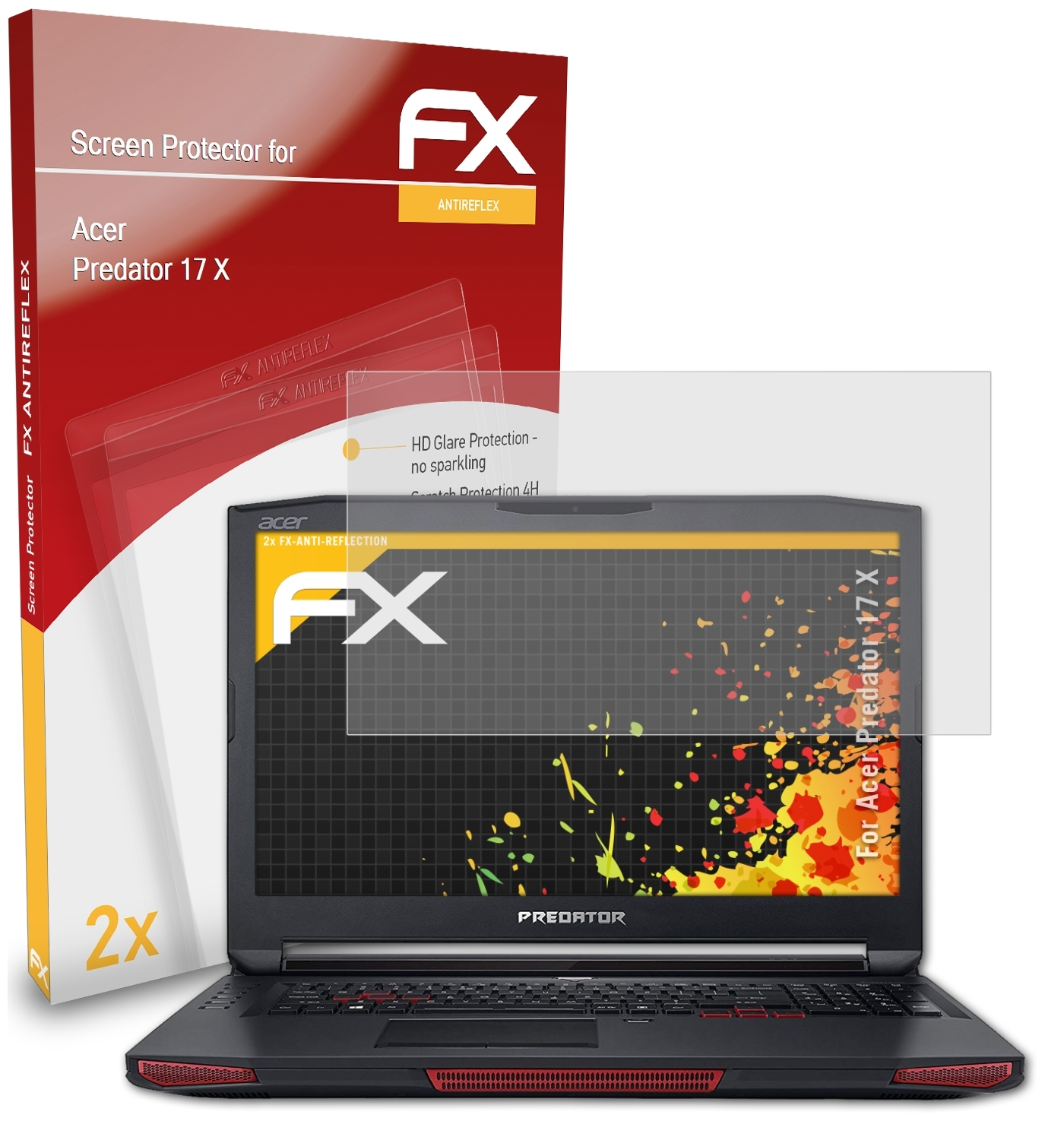 X) Predator ATFOLIX Acer 2x Displayschutz(für FX-Antireflex 17