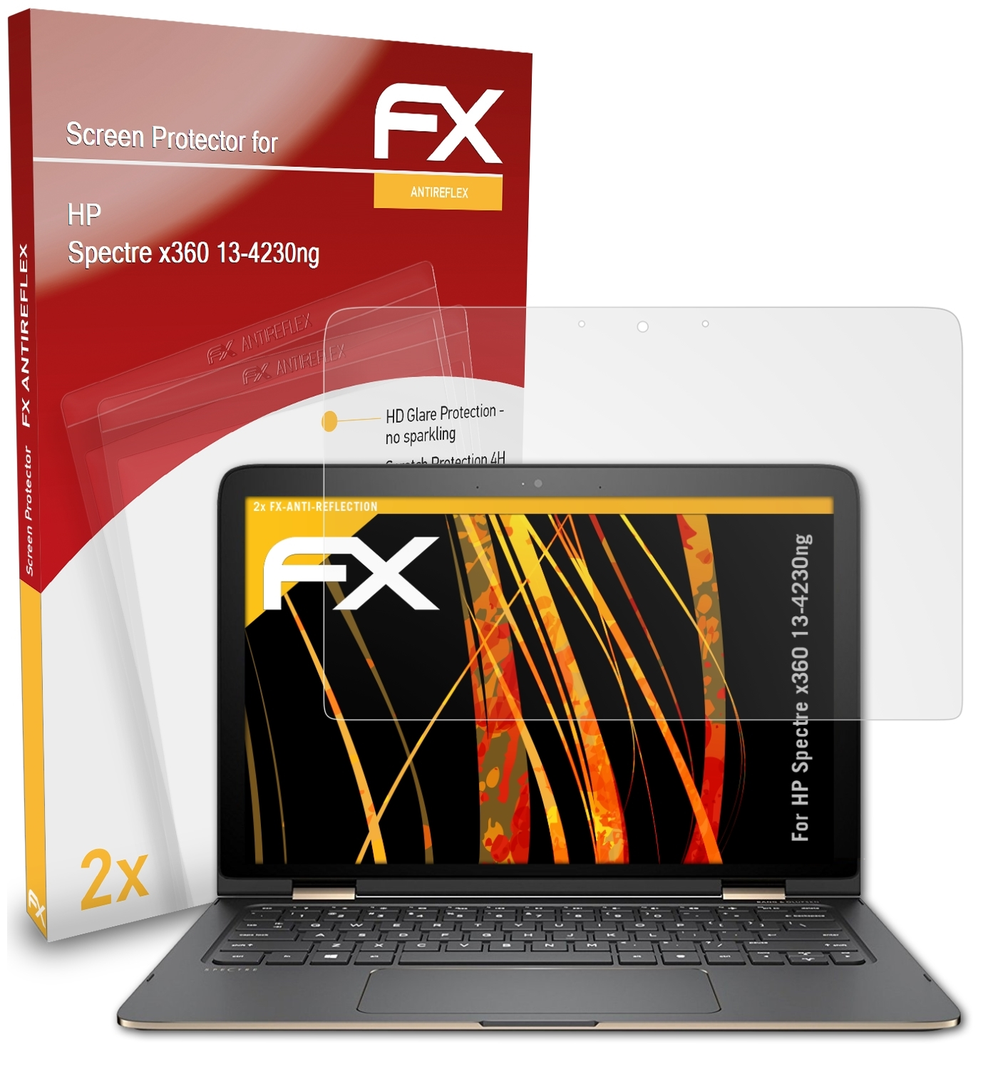 ATFOLIX 2x FX-Antireflex x360 Spectre 13-4230ng) HP Displayschutz(für